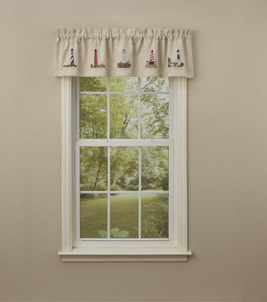 Lighthouse Embroidered Lined Valance Park Designs - The Fox Decor